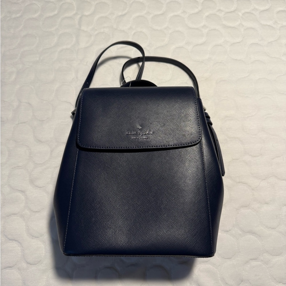 Kate Spade Midnight Blue Leather Backpack